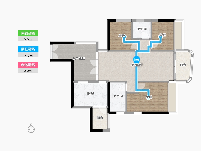 广东省-中山市-奕翠园-83.80-户型库-动静线