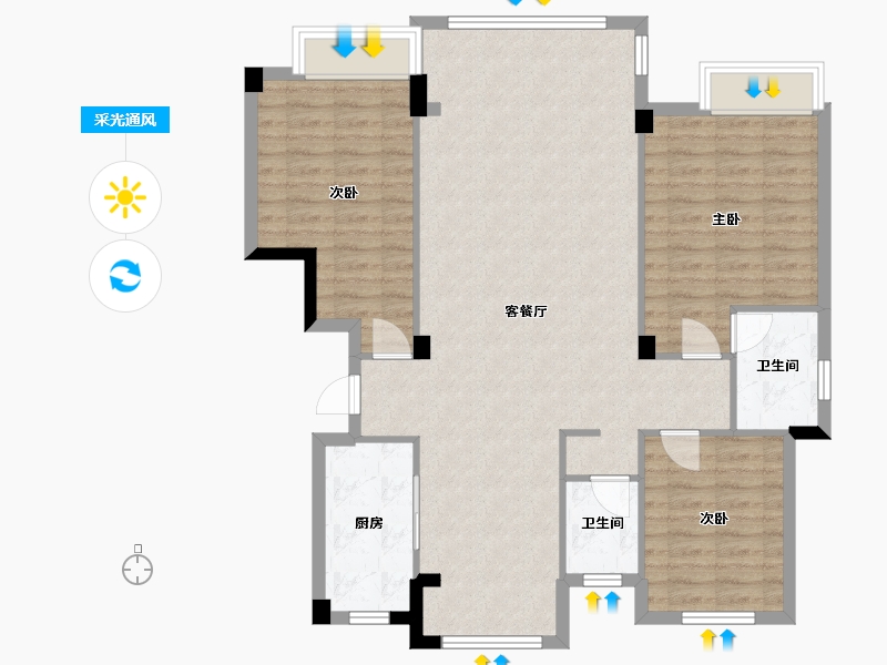 江西省-九江市-融城国际城-106.00-户型库-采光通风