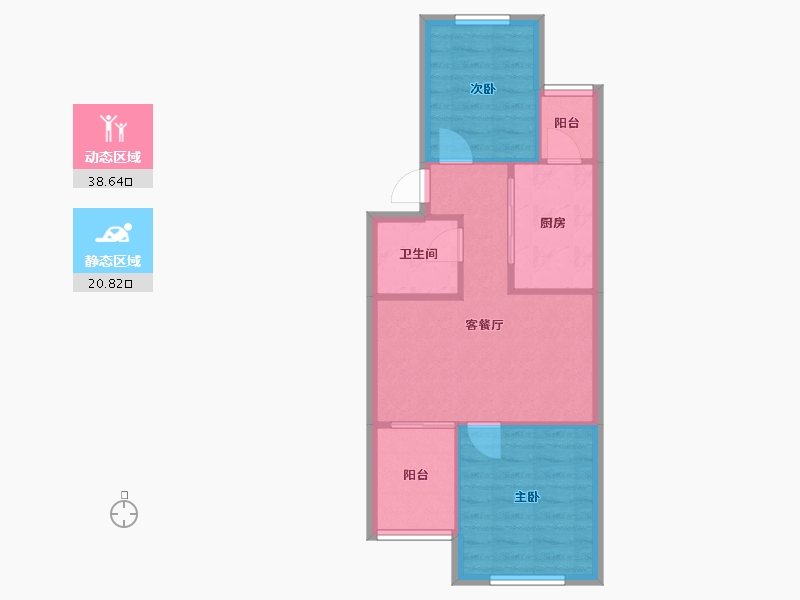 北京-北京市-北重西厂-64.00-户型库-动静分区