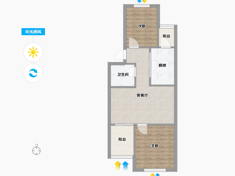 北京-北京市-北重西厂-64.00-户型库-采光通风