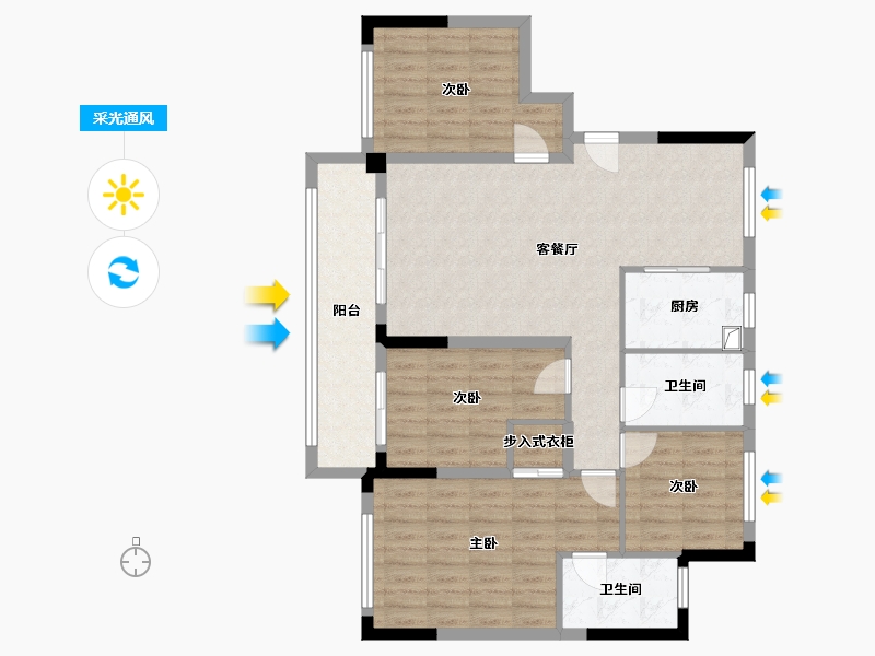 浙江省-台州市-天睿府-102.40-户型库-采光通风