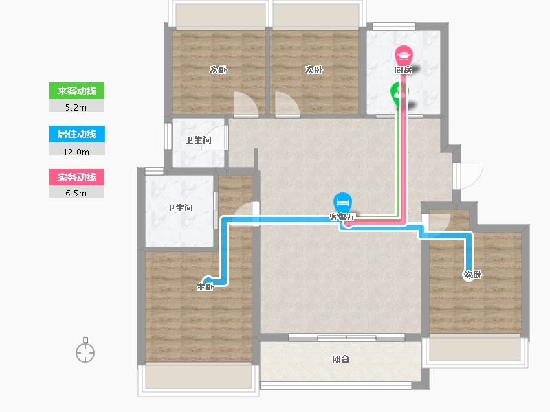 上海-上海市-森兰万安里-102.00-户型库-动静线