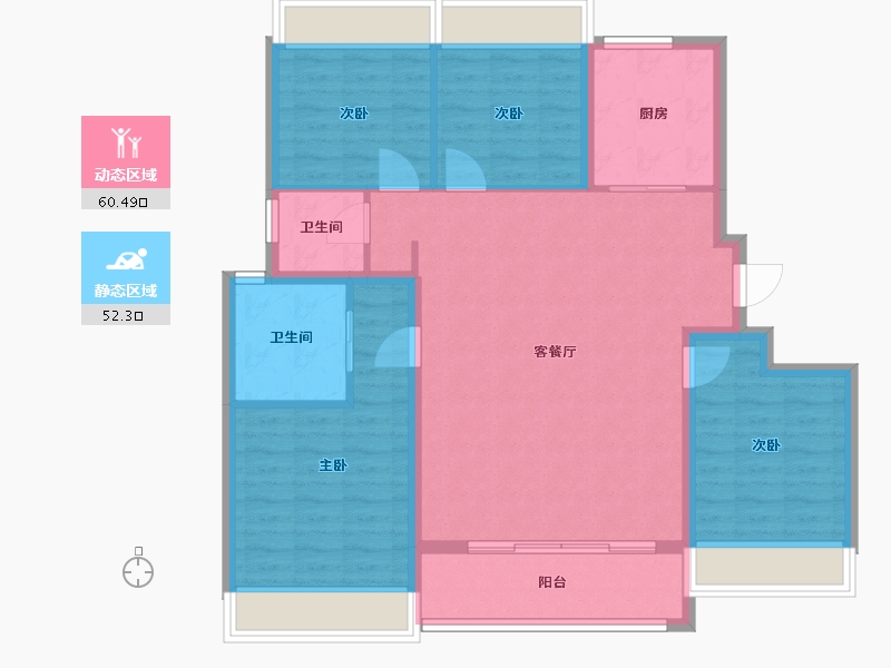 上海-上海市-森兰万安里-102.00-户型库-动静分区