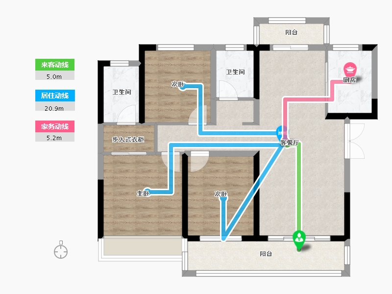 河南省-驻马店市-蓝天澜湖小镇-101.65-户型库-动静线