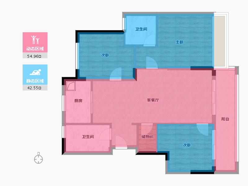 浙江省-绍兴市-宝能凤林府-91.61-户型库-动静分区