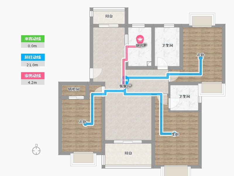 上海-上海市-城投世纪名城-一期-98.40-户型库-动静线