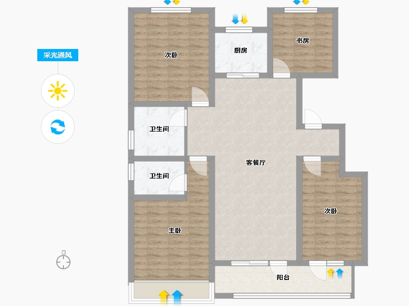 山东省-济宁市-太白国风-116.00-户型库-采光通风