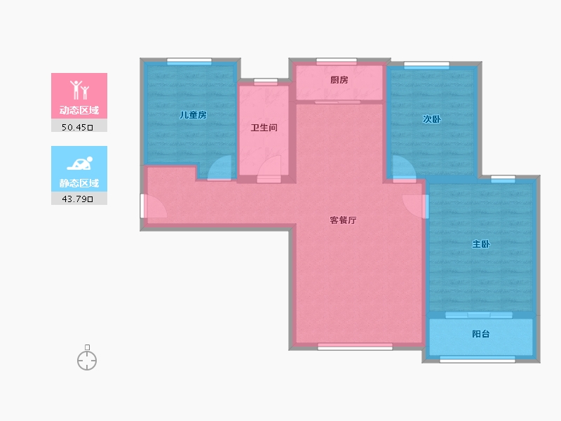 陕西省-西安市-三迪曲江香颂枫丹-100.00-户型库-动静分区