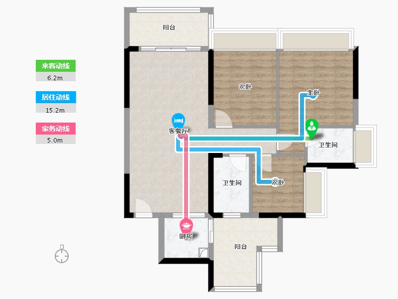 广西壮族自治区-贵港市-润月公园里-85.60-户型库-动静线