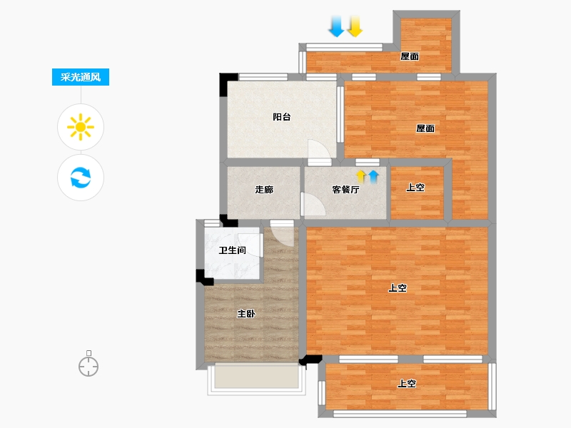 湖南省-长沙市-长房越秀星悦荟-114.40-户型库-采光通风