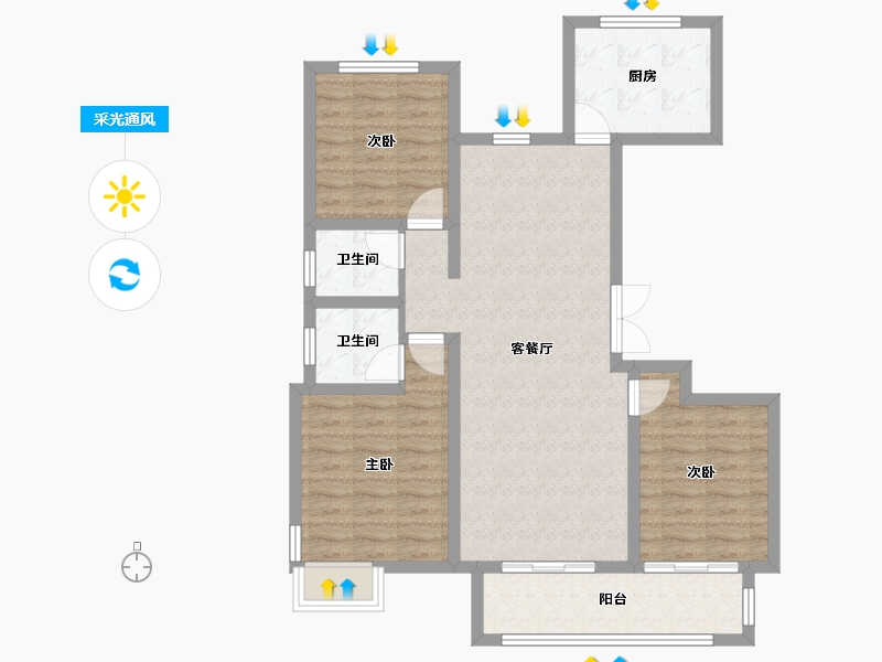 河北省-衡水市-君悦府-102.40-户型库-采光通风