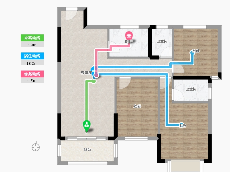 湖北省-随州市-随州市公园二号小区-95.20-户型库-动静线