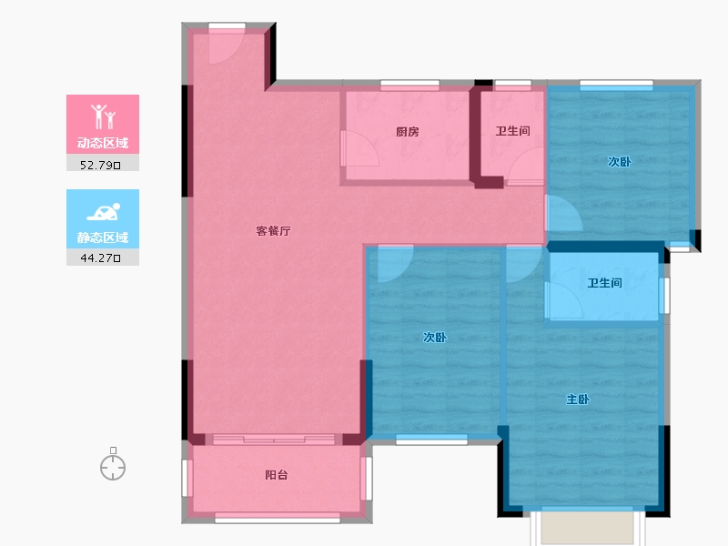 湖北省-随州市-随州市公园二号小区-95.20-户型库-动静分区