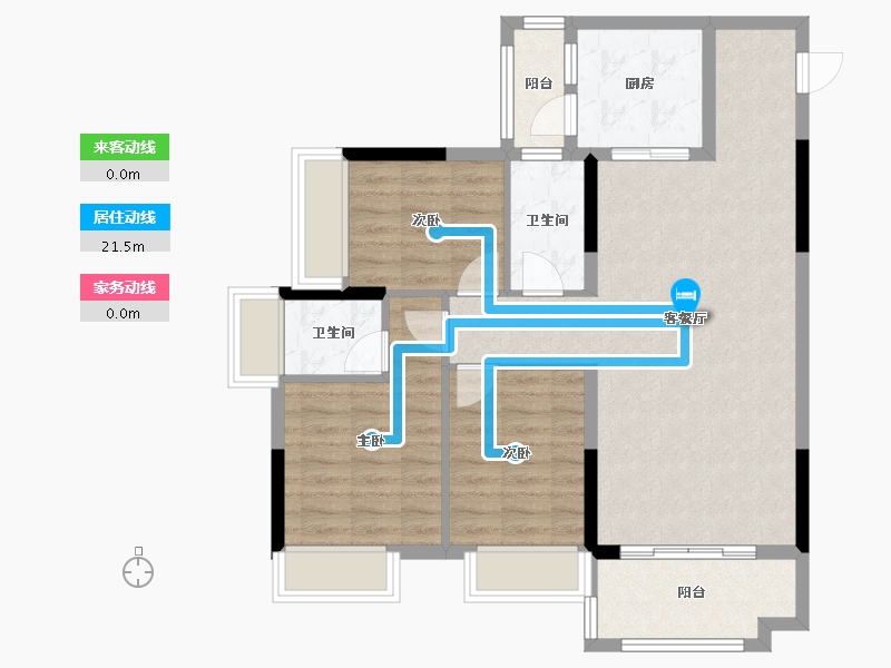 广东省-梅州市-蕉岭县东山雅苑-80.00-户型库-动静线