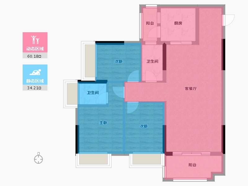 广东省-梅州市-蕉岭县东山雅苑-80.00-户型库-动静分区