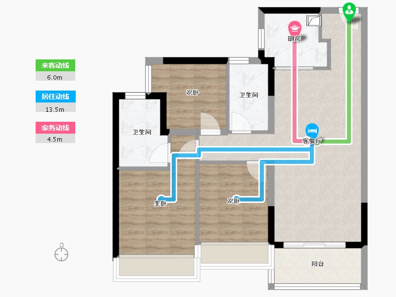 海南省-三亚市-万科里-83.00-户型库-动静线