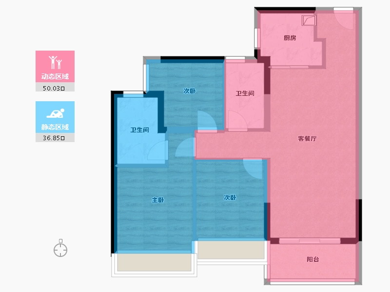 海南省-三亚市-万科里-83.00-户型库-动静分区