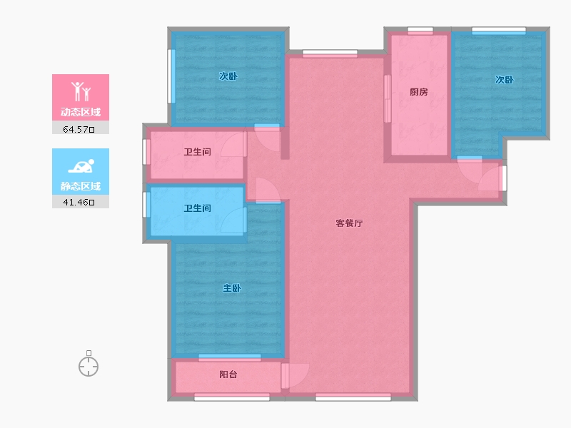 青海省-海东市-丽水湾-105.60-户型库-动静分区