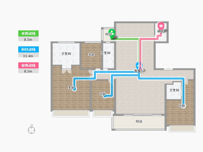 江苏省-苏州市-万科-218.00-户型库-动静线