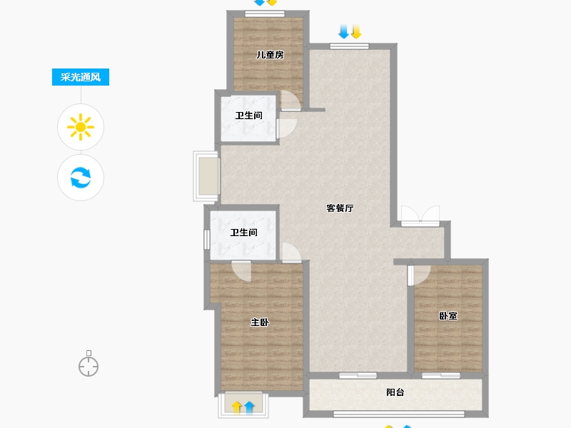 山西省-太原市-保利东郡-150.00-户型库-采光通风