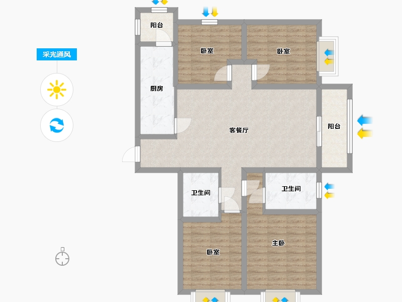 山西省-太原市-保利西湖林语-88.00-户型库-采光通风