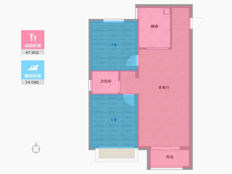 山西省-晋中市-龙湖天境-76.00-户型库-动静分区