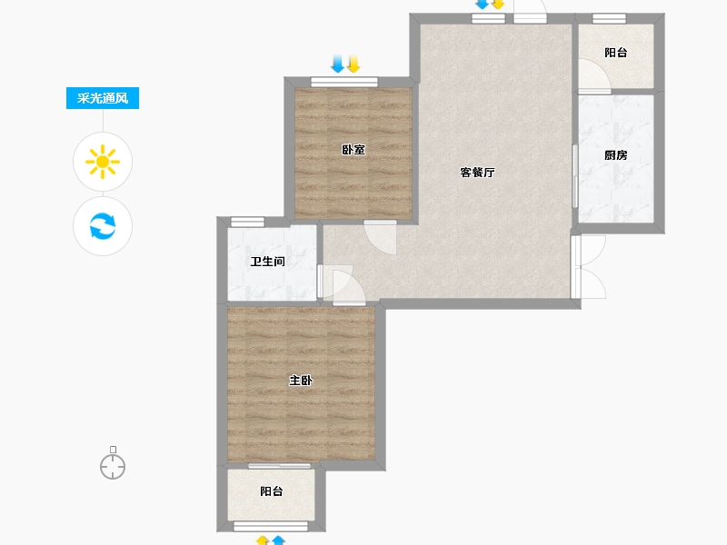 河南省-郑州市-永威东棠-72.46-户型库-采光通风