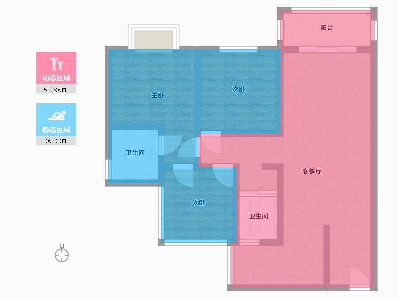 广西壮族自治区-贵港市-贵港碧桂园中央上城-76.80-户型库-动静分区