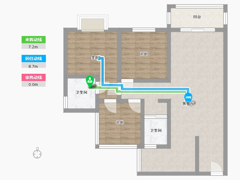 广西壮族自治区-贵港市-贵港碧桂园中央上城-76.80-户型库-动静线