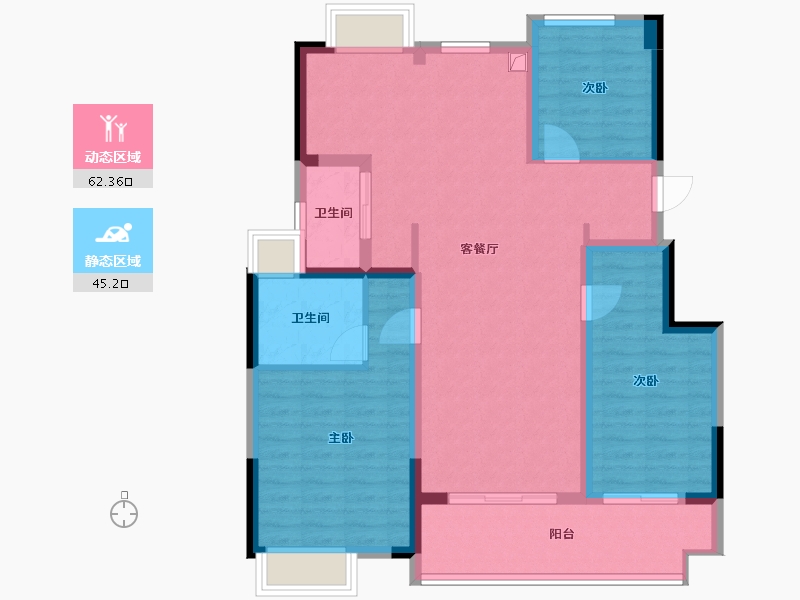 江苏省-镇江市-和院-94.40-户型库-动静分区