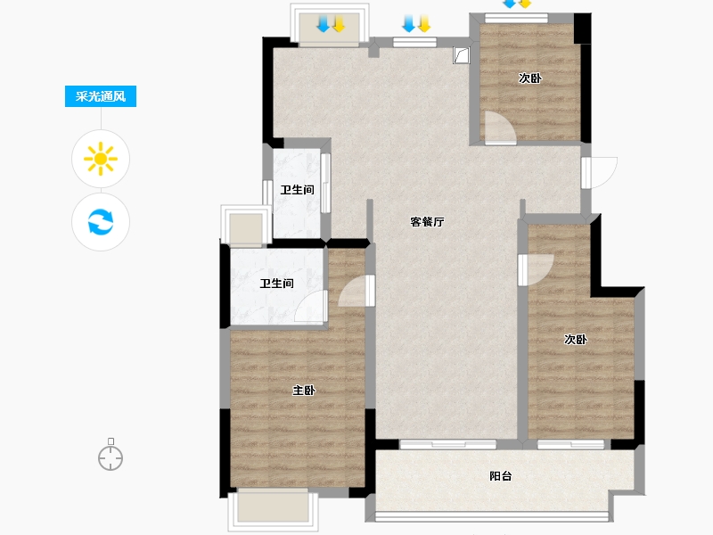 江苏省-镇江市-和院-94.40-户型库-采光通风