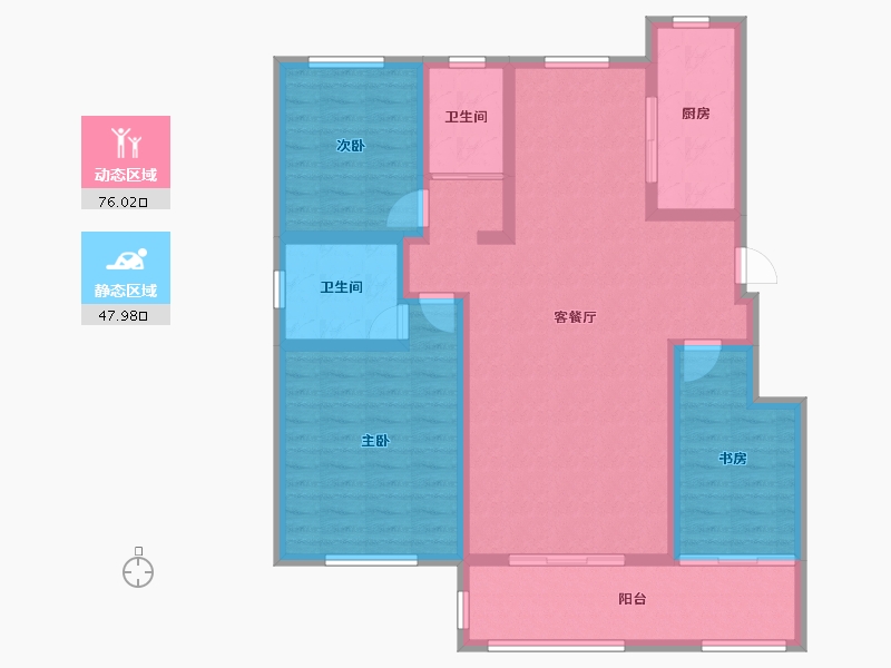 新疆维吾尔自治区-昌吉回族自治州-佳宏融锦城四期-121.00-户型库-动静分区