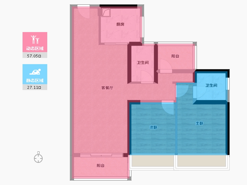 广东省-清远市-碧桂园燕湖里-78.00-户型库-动静分区