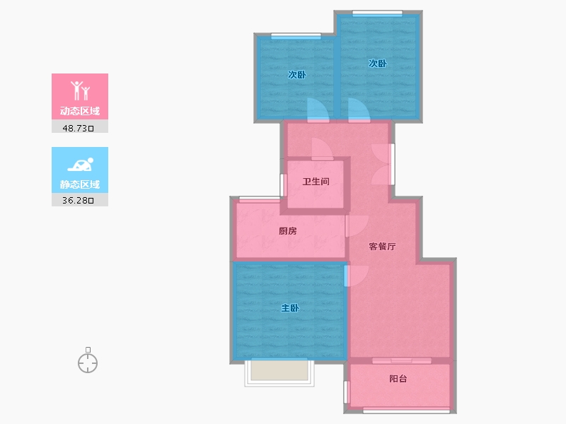 江苏省-宿迁市-乐府兰庭-75.20-户型库-动静分区