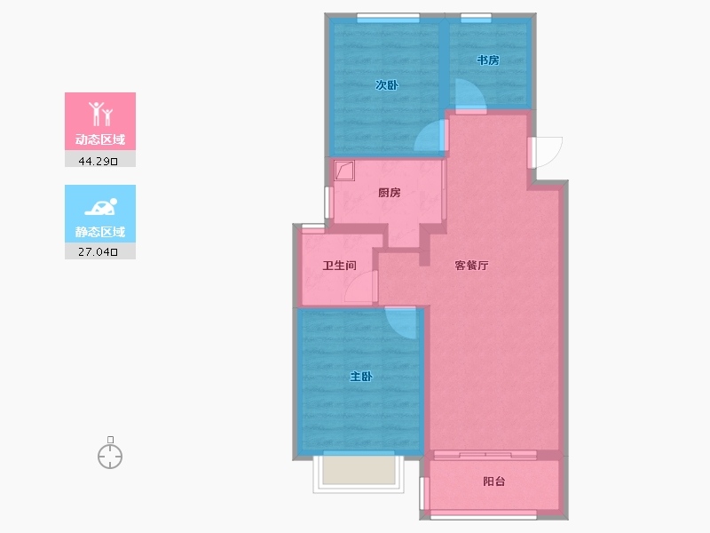 山东省-济南市-中海云著-72.05-户型库-动静分区