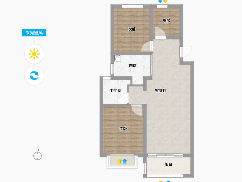 山东省-济南市-中海云著-72.05-户型库-采光通风