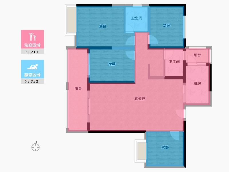 贵州省-贵阳市-半岛国际-112.80-户型库-动静分区