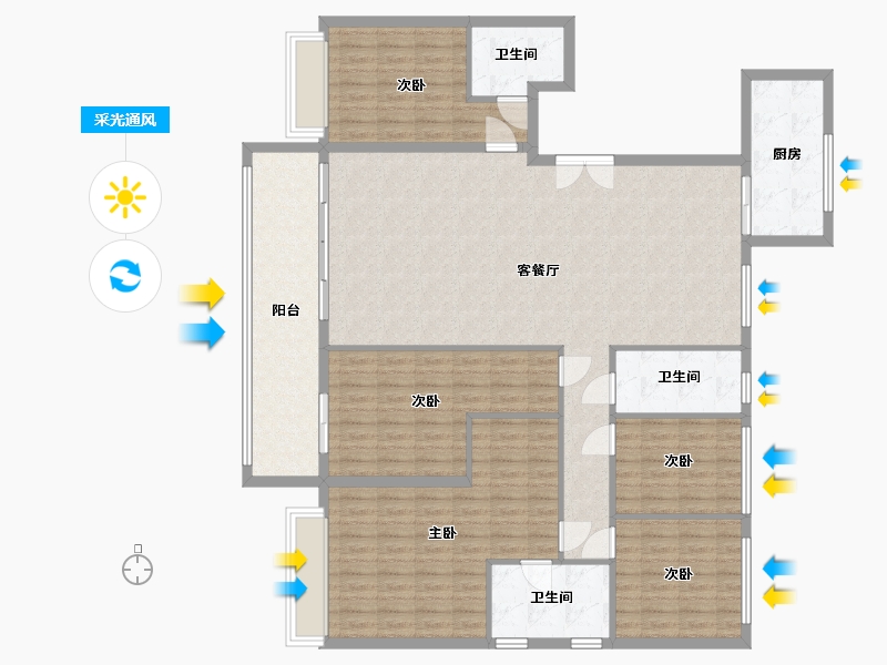 河北省-衡水市-和湾香颂-177.00-户型库-采光通风