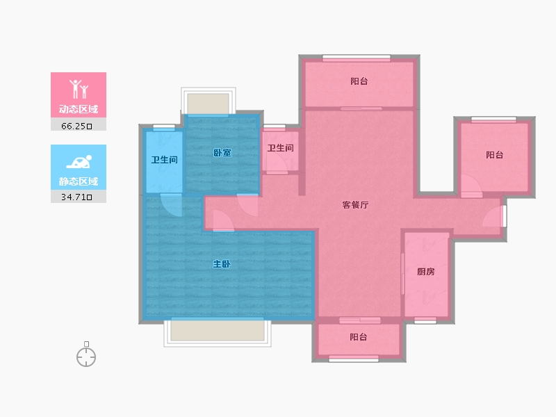 广西壮族自治区-南宁市-南宁恒力城-90.57-户型库-动静分区