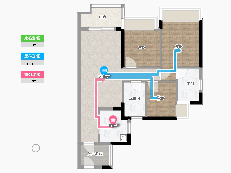 广东省-广州市-万科幸福誉L2(黄埔区福里街17号)-72.00-户型库-动静线