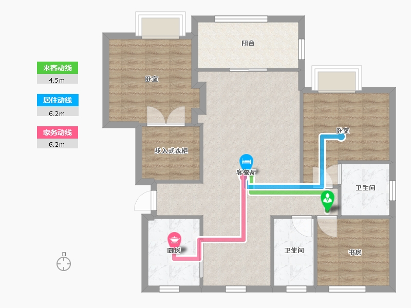 浙江省-宁波市-中房未来盛园-96.00-户型库-动静线