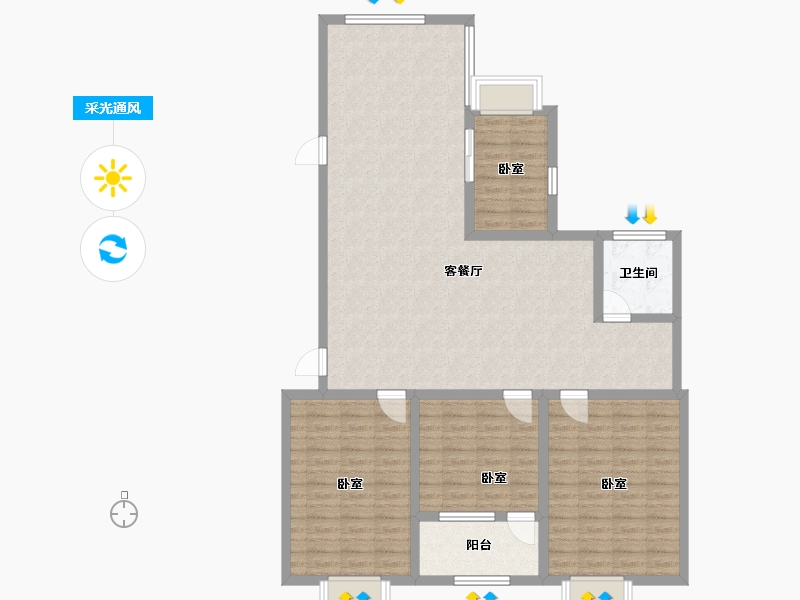 湖南省-永州市-市政府宿舍-120.00-户型库-采光通风