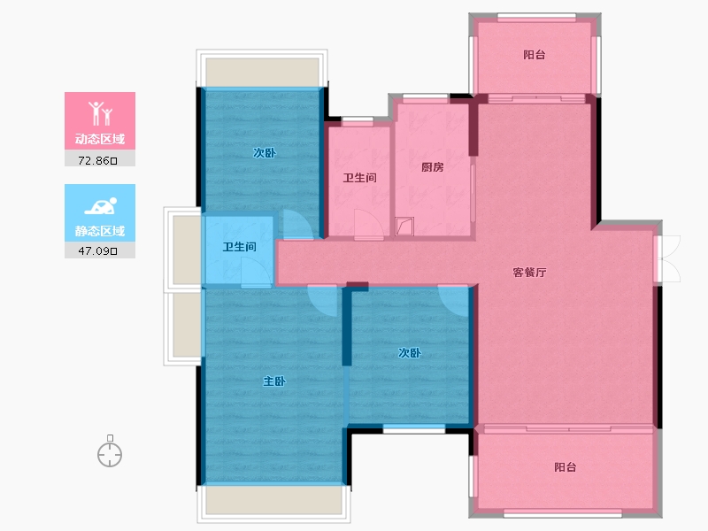 湖南省-衡阳市-九里晴川-107.74-户型库-动静分区