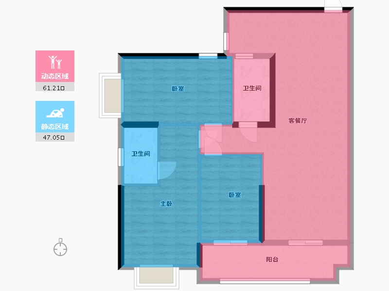 广东省-佛山市-唯美臻岸华府-102.40-户型库-动静分区