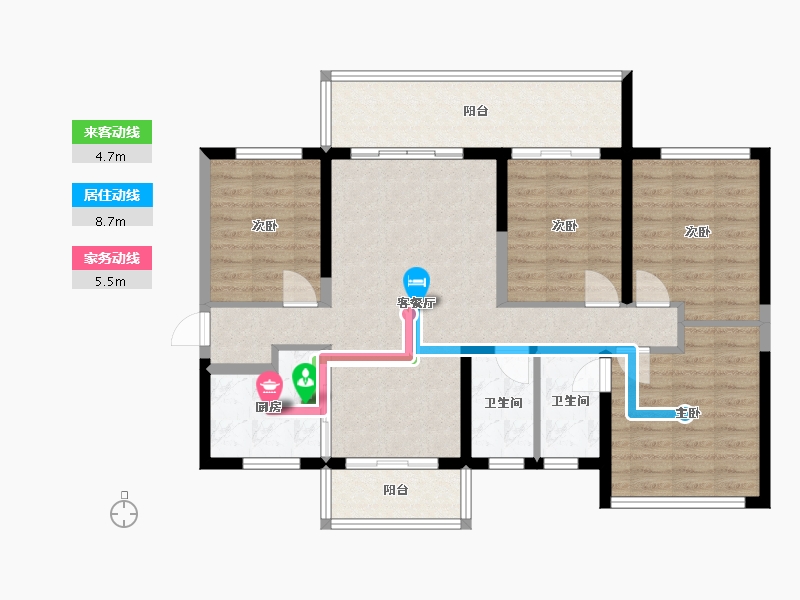 广西壮族自治区-贵港市-西山泉十里江湾-110.00-户型库-动静线