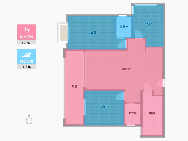 河南省-开封市-汇金中央公馆-94.40-户型库-动静分区