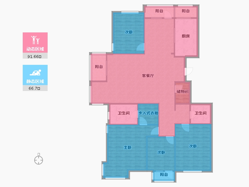 山东省-济南市-鲁能领秀城-九区-146.40-户型库-动静分区