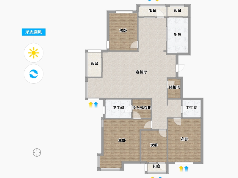 山东省-济南市-鲁能领秀城-九区-146.40-户型库-采光通风