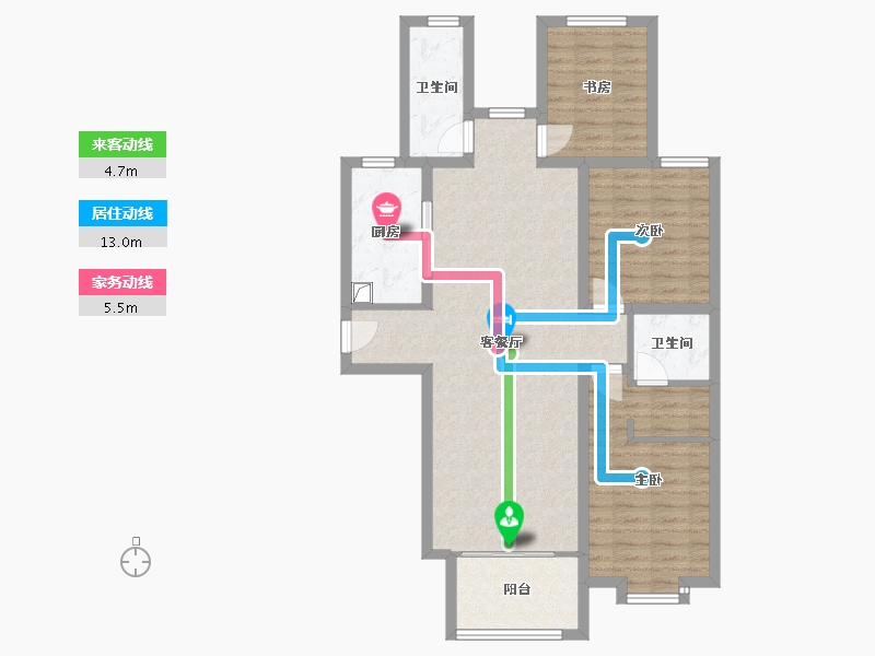 河北省-保定市-建业阳光国际-B区-106.58-户型库-动静线