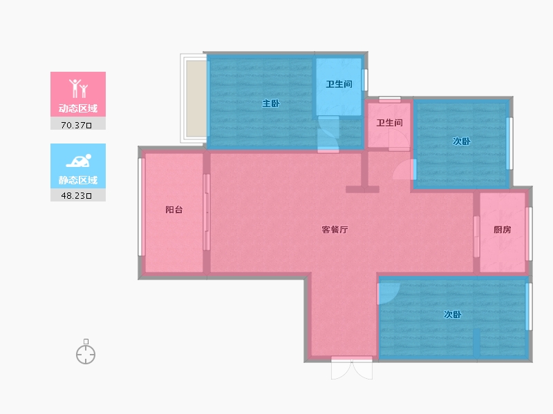 山西省-临汾市-功臣御苑小区-南区-111.12-户型库-动静分区